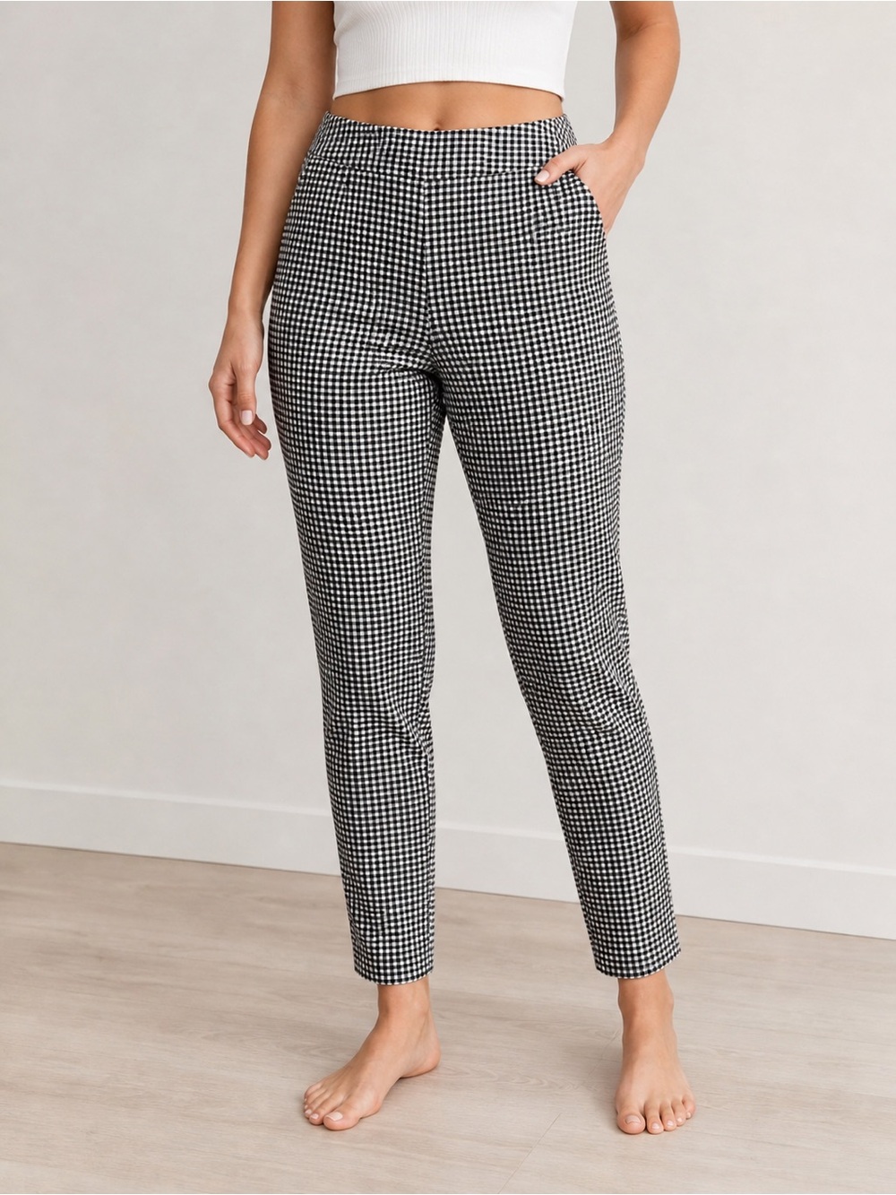 Worthington Black & White Gingham Pants Size 18 – Stretch Skinny Work Pants